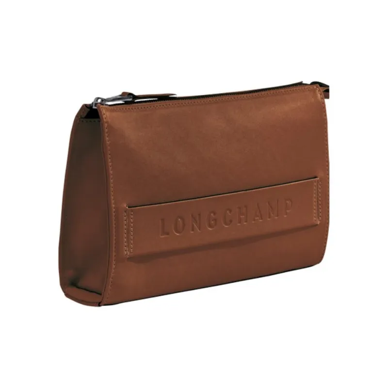 LONGCHAMP 3D Cow Leather Clutch Unisex Light Red Umber-1