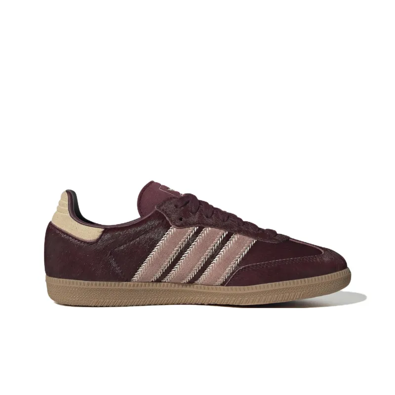 Adidas Samba Og Maroon Sand Strata Pony Women's-1