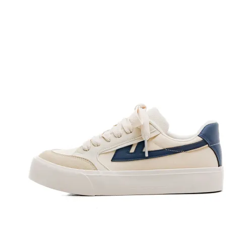 Warrior Wear resistant And Lightweight Low Top Canvas Shoes Unisex Beige Dark Blue