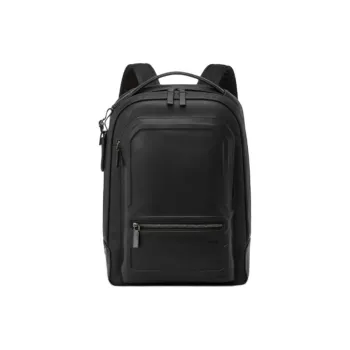 TUMI Leather Backpack Men's Black