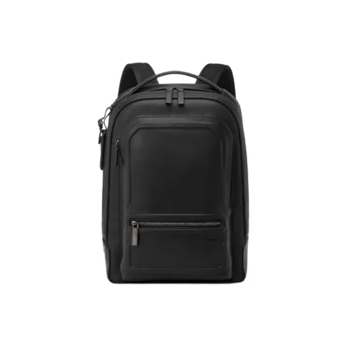 TUMI Leather Backpack Men's Black