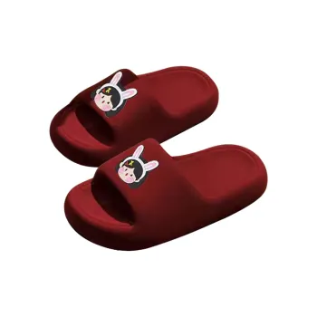 Avonlee Unisex Couple's Summer Celebration Home Indoor High End Slippers Black/White/Red