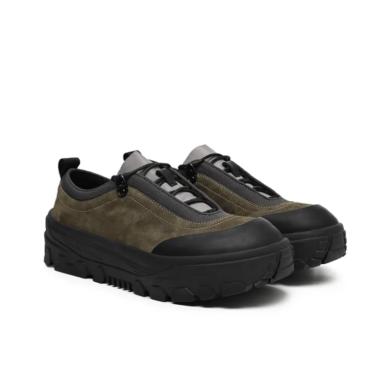 Angelmi Anti Slip Wear Resistant Low Top Casual Shoes Men's Coffee-2