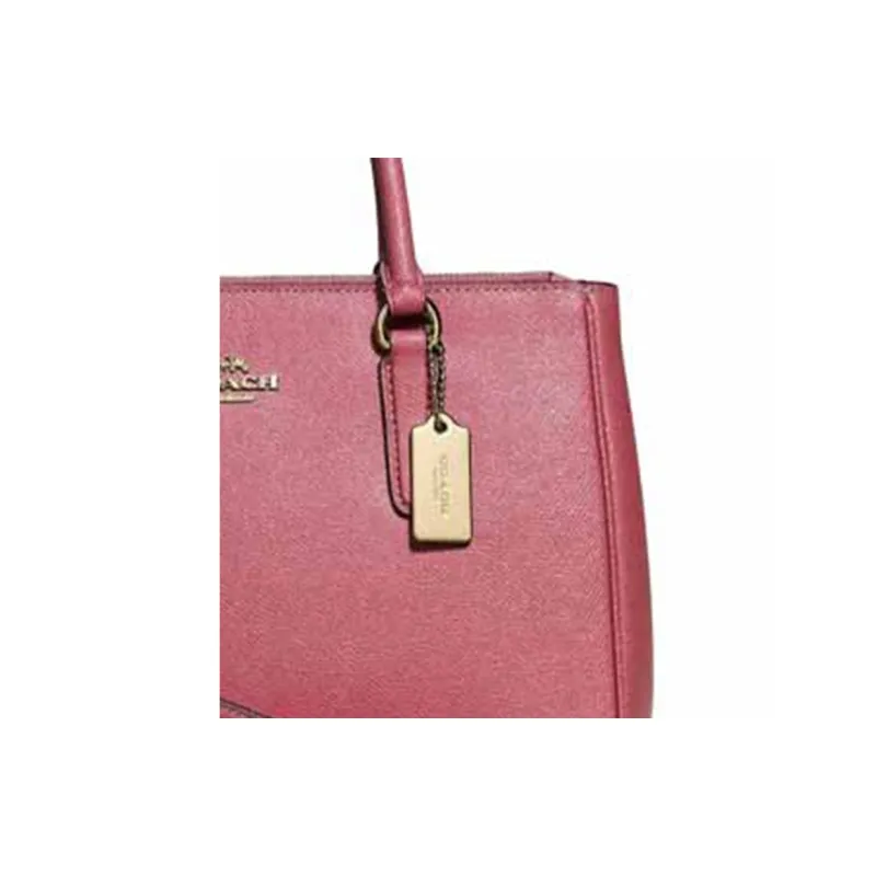 COACH Surrey Leather Briefcase One Shoulder Handbag Large Size Women's Pink-2