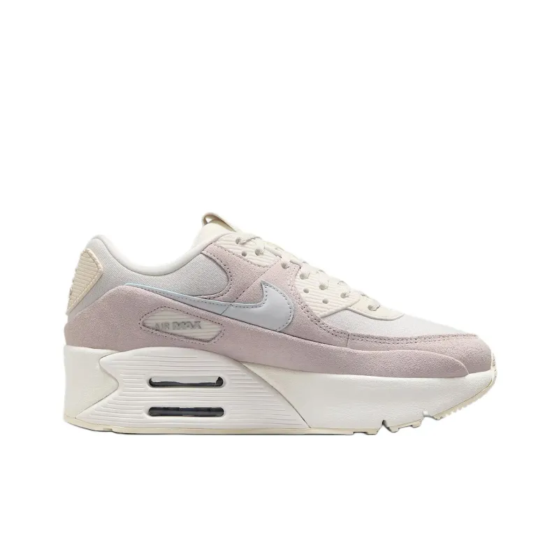 Nike Air Max 90 Anti Slip Wear Resistant Low Top Casual Shoes Women's Gray Pink-1