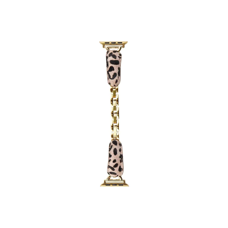 IWabcertoo Apple Compatibility Watch Band 46mm Leopard Print Material-4