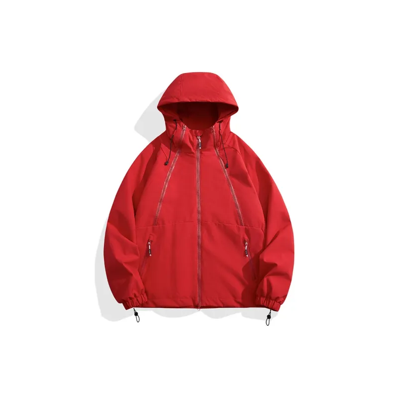 Yalu Water Resistant Windproof UV Protection Windbreaker Jacket Unisex Black-6