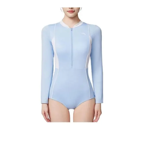 Anta One-piece Swimsuit Women's Soft Blue/Pure White
