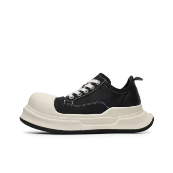 Hong Kong Meng Slip Resistant Lightweight Height Increasing Low Top Skateboard Shoes Unisex Black