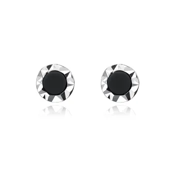 SINCE BEAUTY S999 Silver/agate Stud Earrings Unisex Silver