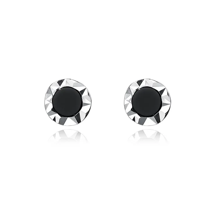 SINCE BEAUTY S999 Silver/agate Stud Earrings Unisex Silver-0