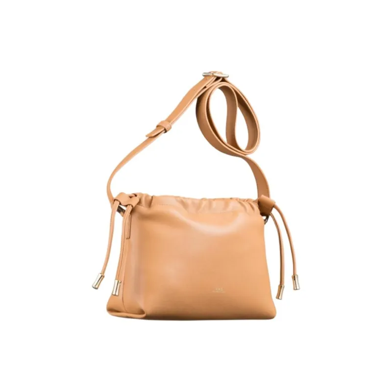 A.P.C Leather One Shoulder Crossbody Clutches Mini Women's Nude-1