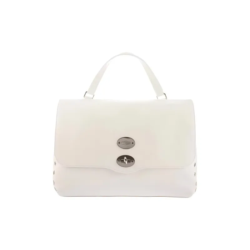 Zanellato Cow Leather Shoulder Bag, Crossbody Bag, Handbag Women's White-0