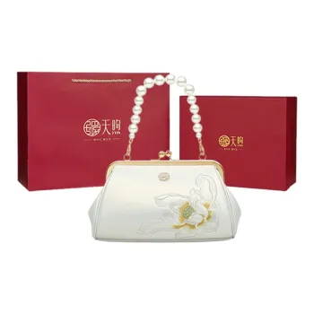 Pmsi Cow Leather Handbag Women's Light Blue/Pearl White