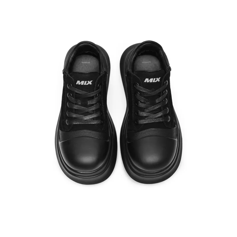 Hong Kong Meng Slip Resistant Water Resistant And Wear Resistant Low Top Skateboard Shoes Unisex Black-3