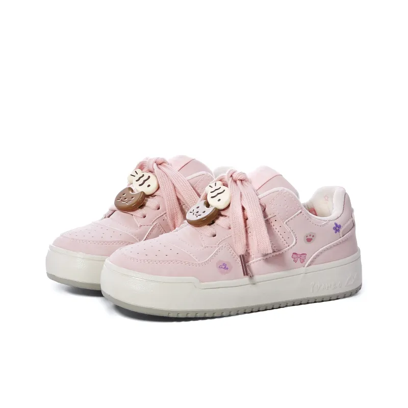 Lovely You Lightweight And Breathable Low Top Skateboard Shoes Women's Pink-20