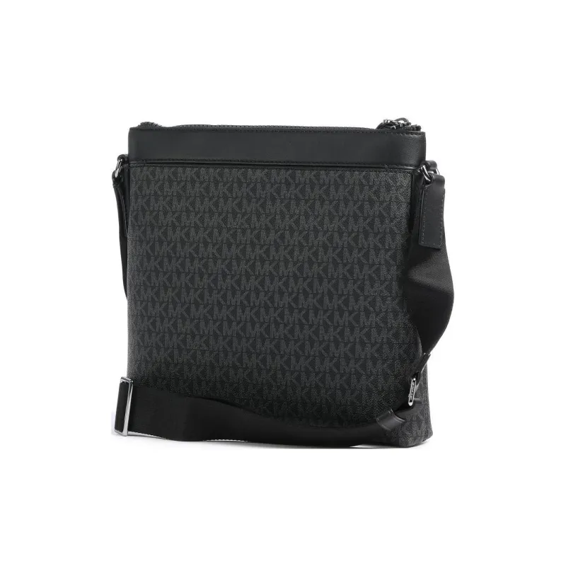 MICHAEL KORS Greyson Artificial Leather Messenger Bag Shoulder Bag Crossbody Bag Men's Dark Gray With Blue Accents-5