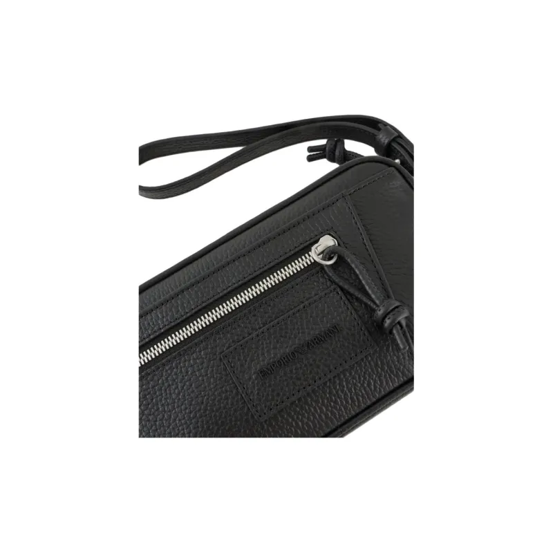 EMPORIO ARMANI Cow Leather Clutch Men's Black-3