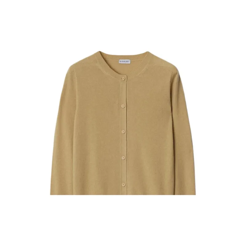 Burberry Logo embroidered Cashmere Cardigan-4