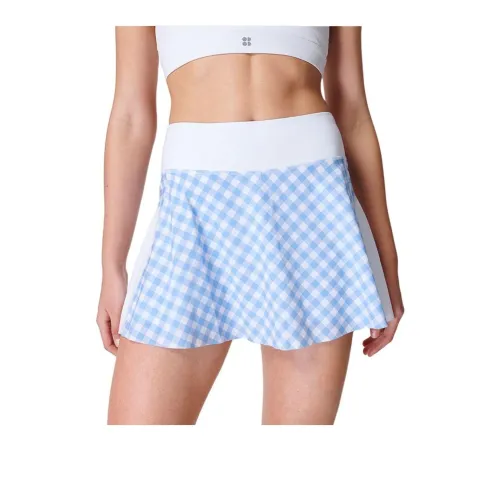 Sweaty Betty Sports Shorts Women's Blue Base Mini Plaid Print