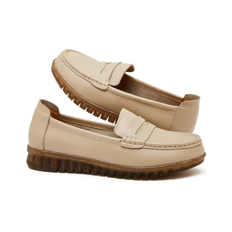 HANG TEN Loafers Women's Red Brown/Apricot/Black-8