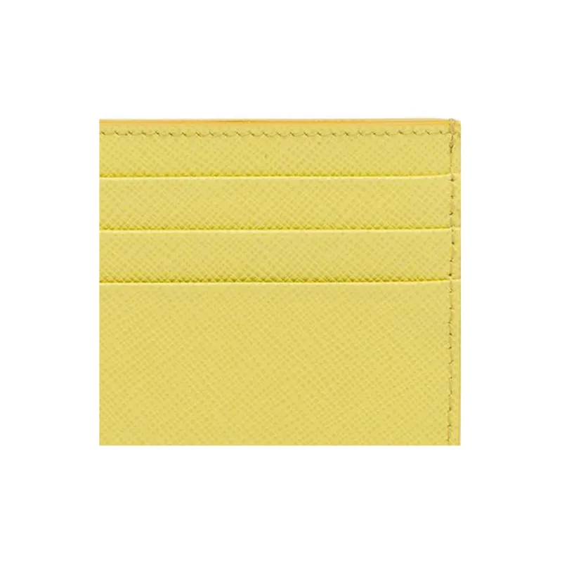 PRADA Saffiano Leather Card Holder Wallet Women's Pomelo Green-4