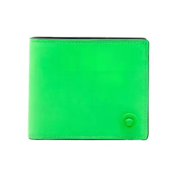 VERSACE Grained Cow Leather Card Holder Wallet Men's Green