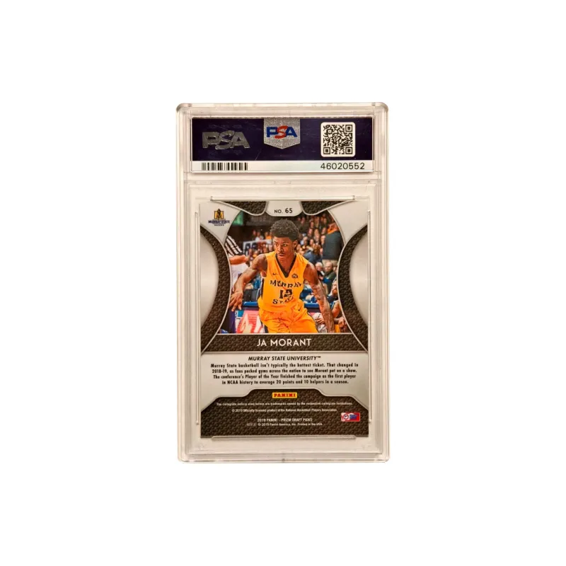 PANINI 2019 Panini Prizm Draft Picks Ja Morant Base Rising Stars RC Large Scale Selected PSA10 Graded Cards 1 Pc-1