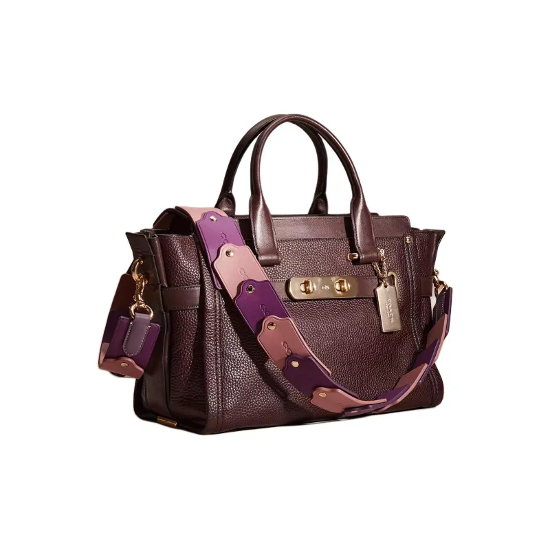 COACH Leather Bag Accessory Bag Strap Women's Purple & Pink-1