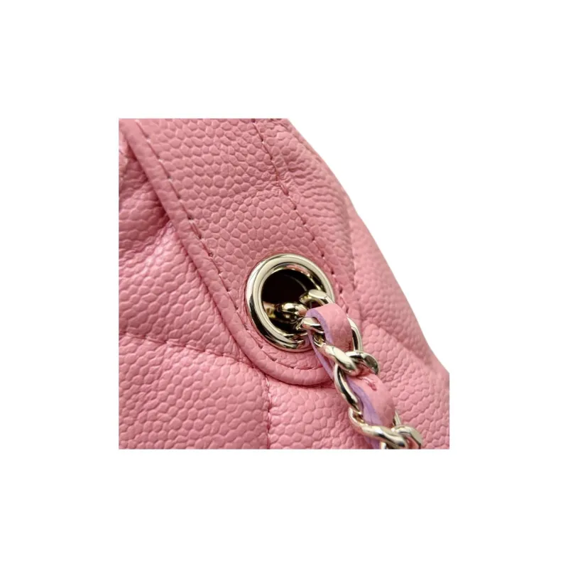 CHANEL Grain Calfskin Hobo Bag, Shoulder Bag, Crossbody Handbag Women's Light Pink Red-4