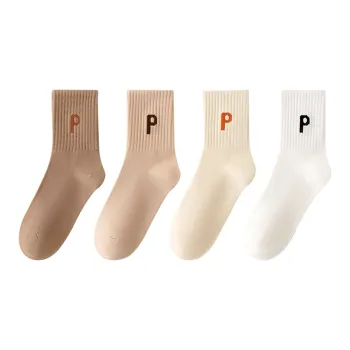 MIIOW Trend Party Series Mid Calf Socks Unisex 4 Pack