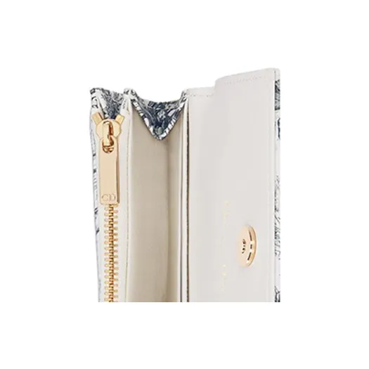 DIOR Caro Calfskin Wallet Extra Small Women's White/Black-5