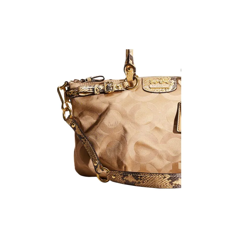 COACH Madison Cotton Sateen Briefcase Shoulder Bag Crossbody Bag Handbag Large Size Women's Khaki-2