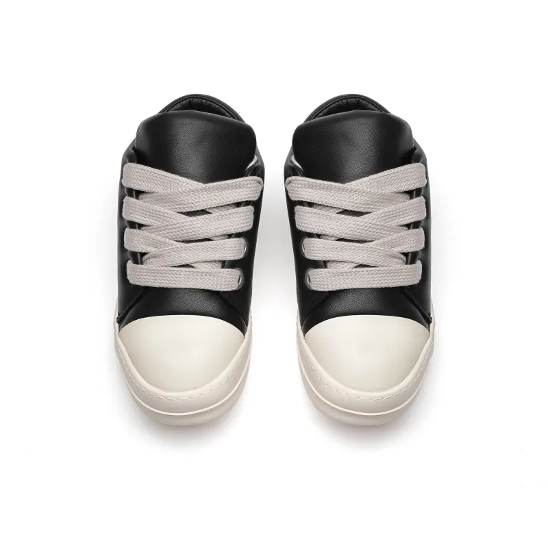 Hong Kong Meng Lightweight Breathable Height Increasing Low Top Skateboard Shoes Men's Black-3