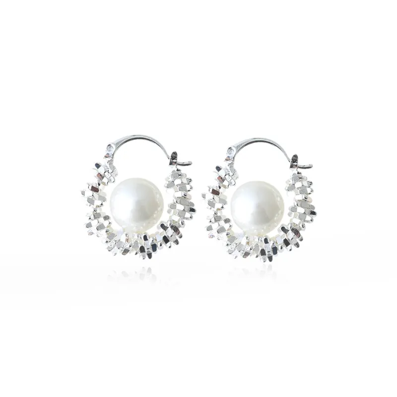 SHEEHHYY Alloy/Faux Pearl Stud Earrings Unisex-0