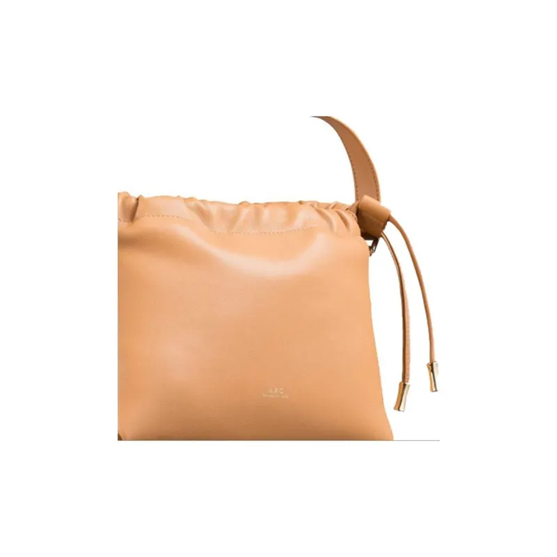 A.P.C Leather One Shoulder Crossbody Clutches Mini Women's Nude-3