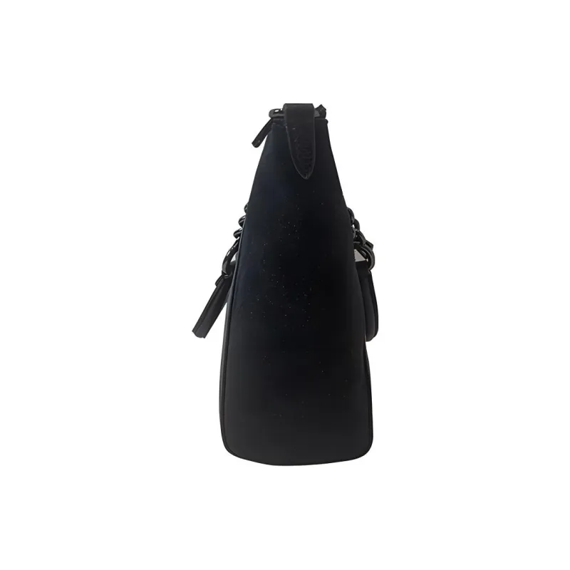 COACH Prairie Cow Leather Tote Bag Shopping Bag Shoulder Bag Handbag Large Size Women's Black-1