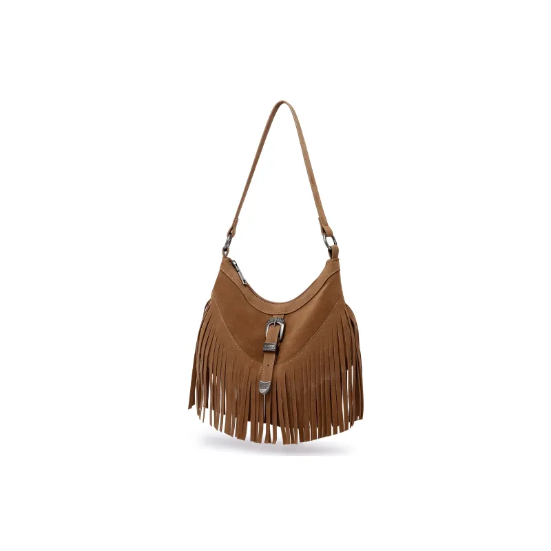 FAIRWHALE PU Shoulder Bag Women's Black/Brown-9