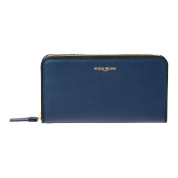 INES DE LA FRESSANGE Calfskin Wallet Men's Blue