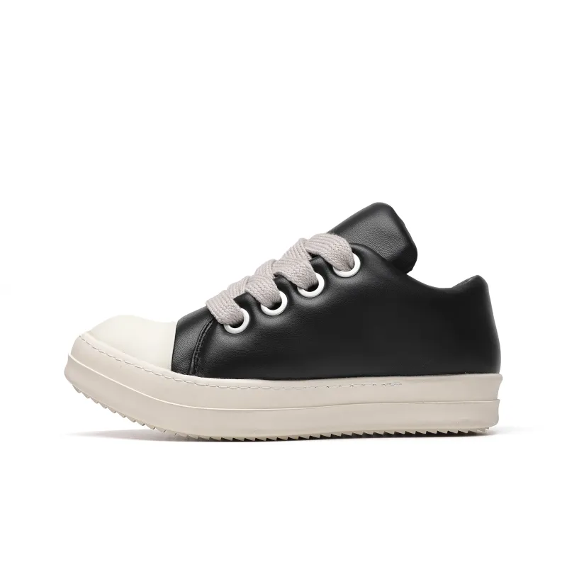 Hong Kong Meng Lightweight Breathable Height Increasing Low Top Skateboard Shoes Men's Black-0
