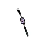 Black White Zircon Black with Black Buckle-Plain Weave Leather Strap