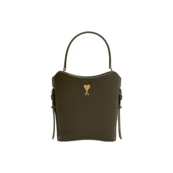AMIPARIS Calfskin Bucket Bag, Shoulder Bag, Crossbody Bag, Handbag Mini Women's Olive Green