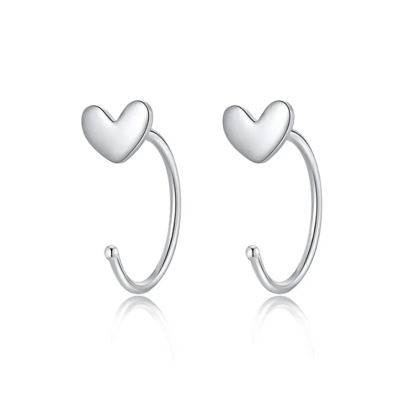 KIVA S999 Silver Stud Hoop Earrings Women's-11