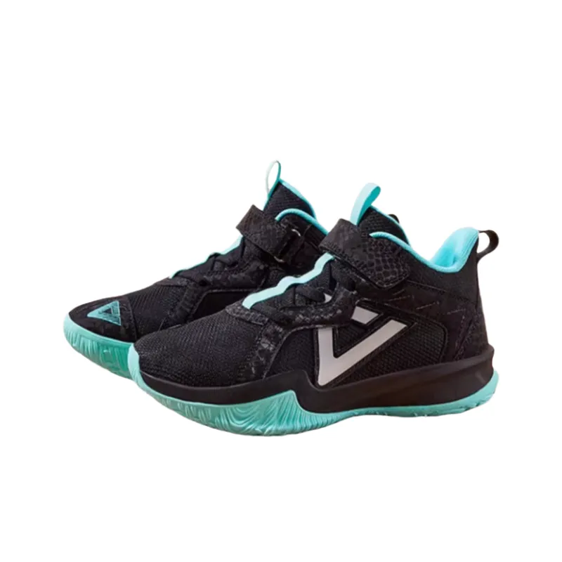 PEAK Anti Slip Wear Resistant Low Top Children's Basketball Shoes Black Teenagers-1