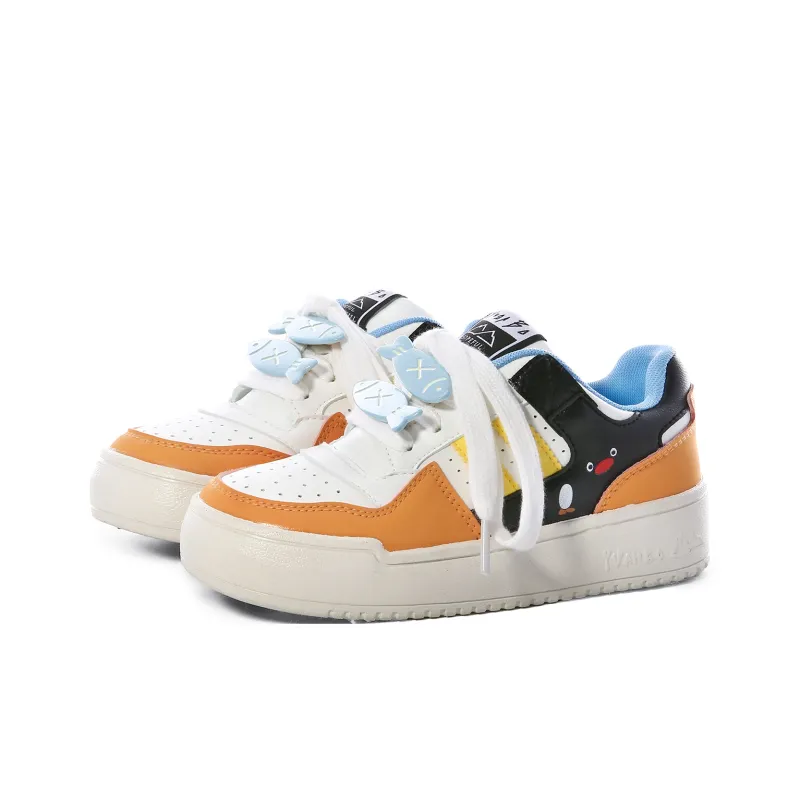Lovely You Lightweight And Breathable Low Top Skateboard Shoes Women's Orange-14