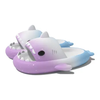 LATE TIME Cute Cartoon Girlish Heart Shark Slippers Summer, Indoor Home Couple, Slippers, Unisex Purple White Blue