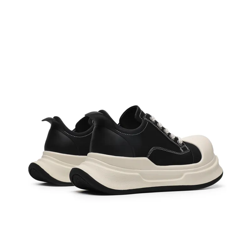 Hong Kong Meng Slip Resistant Lightweight Height Increasing Low Top Skateboard Shoes Unisex Black-3