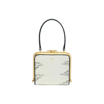 CELINE Triomphe Lizard Skin Makeup Bags Handbags Women's Natural Color