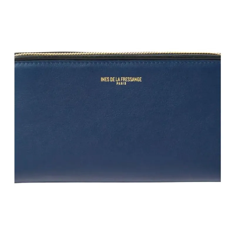 INES DE LA FRESSANGE Calfskin Wallet Men's Blue-2