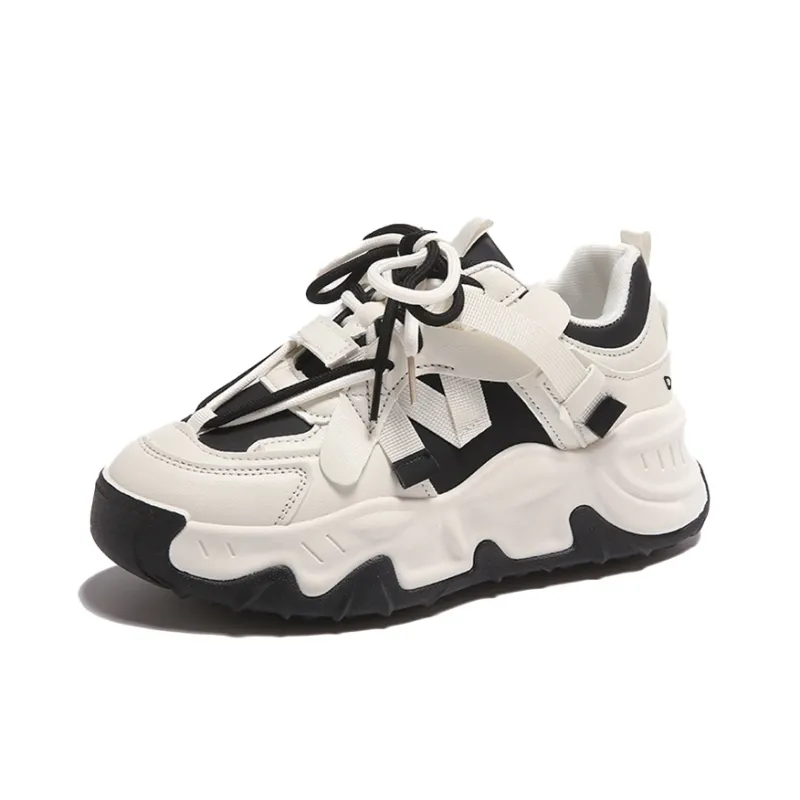 Budding Bear Slip Resistant, Abrasion Resistant, Lightweight, Height Increasing Low Top Chunky Sneakers Women's-6